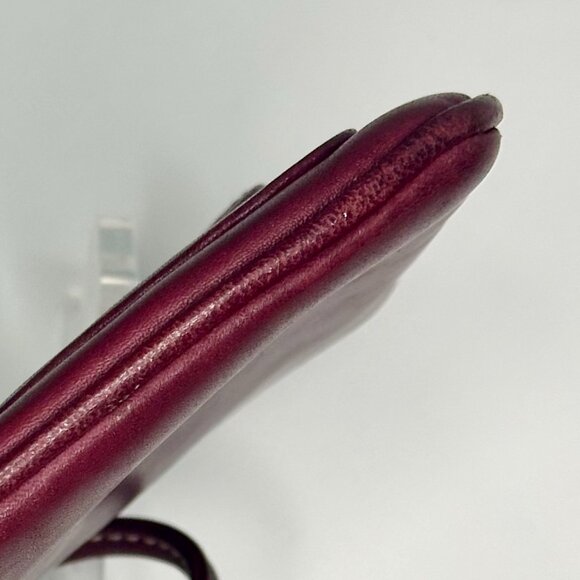 COACH Vintage Hampton Silver Buckle Currant Leather Large Skinny Wristlet - Picture 7 of 12